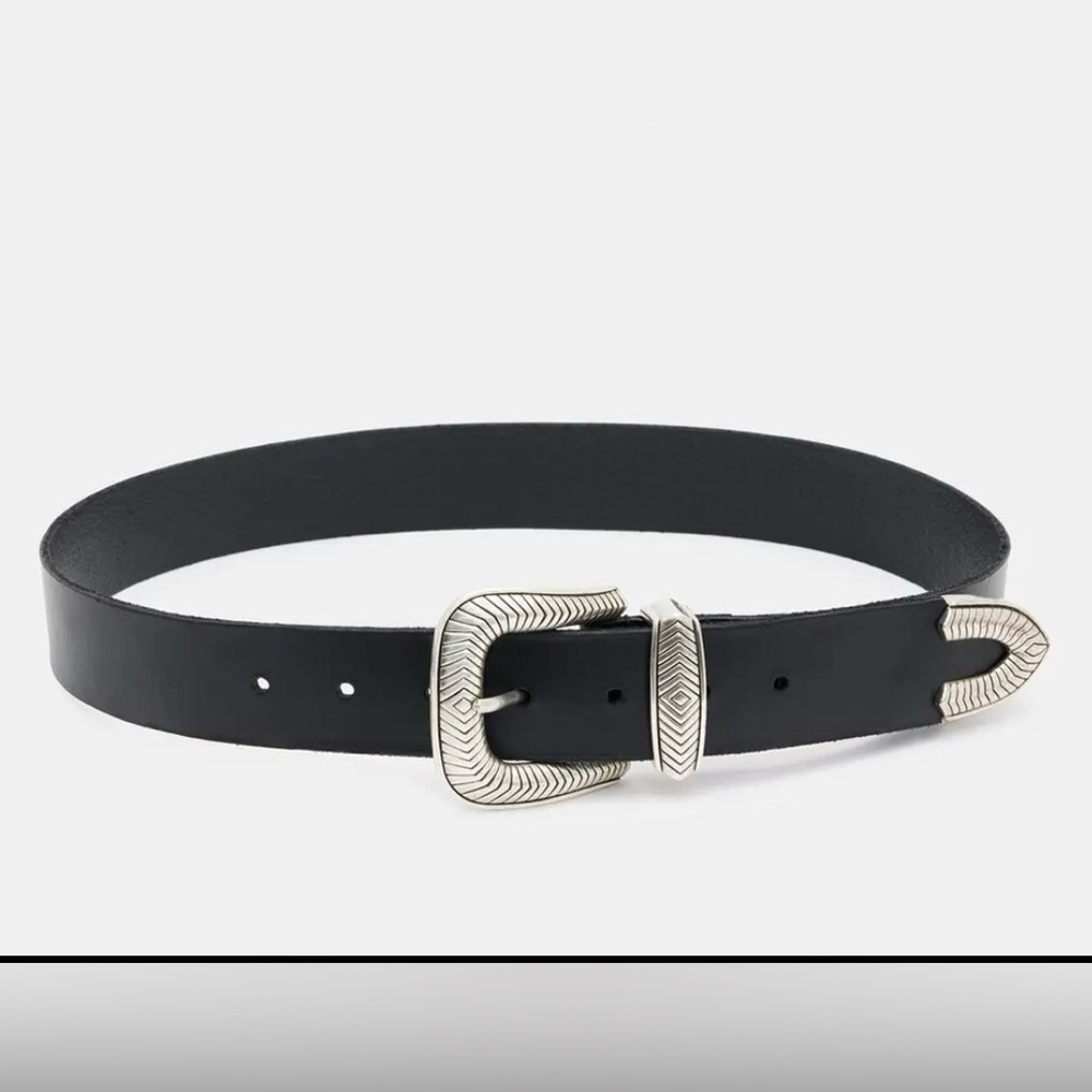 ALLSAINTS Skylar Western Buckle Leather Belt